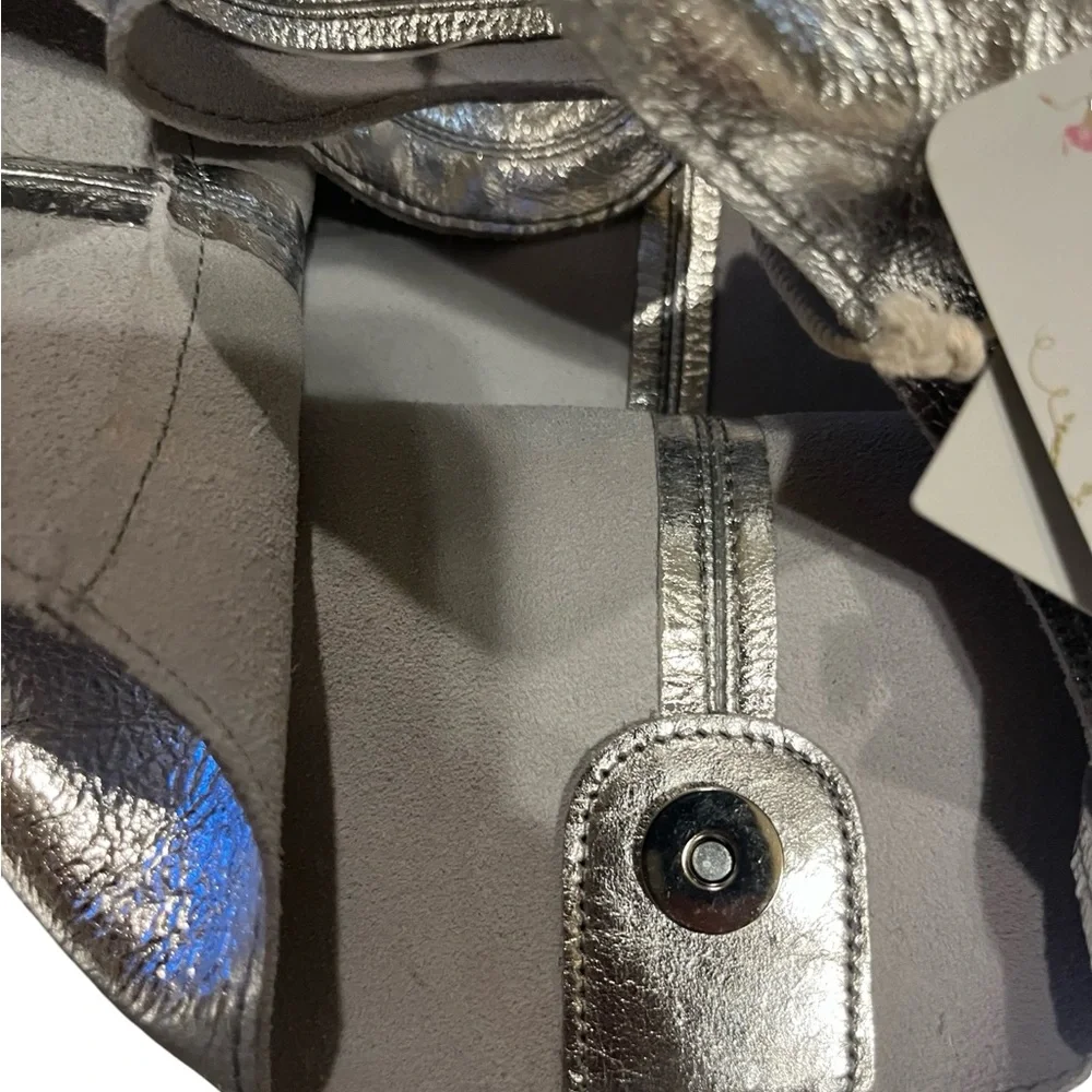 Silver Haute Hippie Hobo Bag -  Leather Festival Hobo Bag w/ Matching Mini Bag - Picture 3 of 3